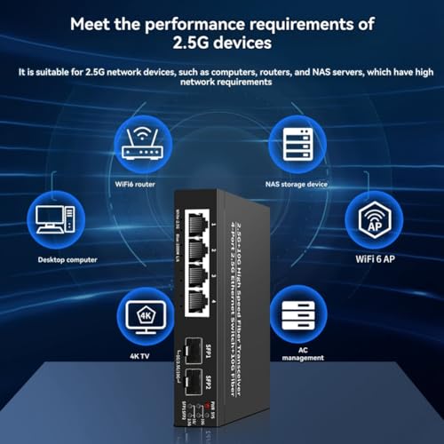 Barturry Switch Ethernet |5G 4 Ports Commutateur Réseau Domestique Plug and Play