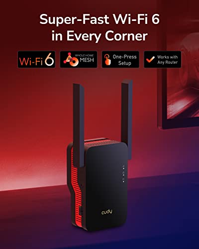Cudy AX3000 Extension Wi-Fi 6 Double Bande Couverture Wi-Fi 6 jusqu'à 200 m² et 60 appareilséseaux Wi-Fi 6 Cudy AX3000 E