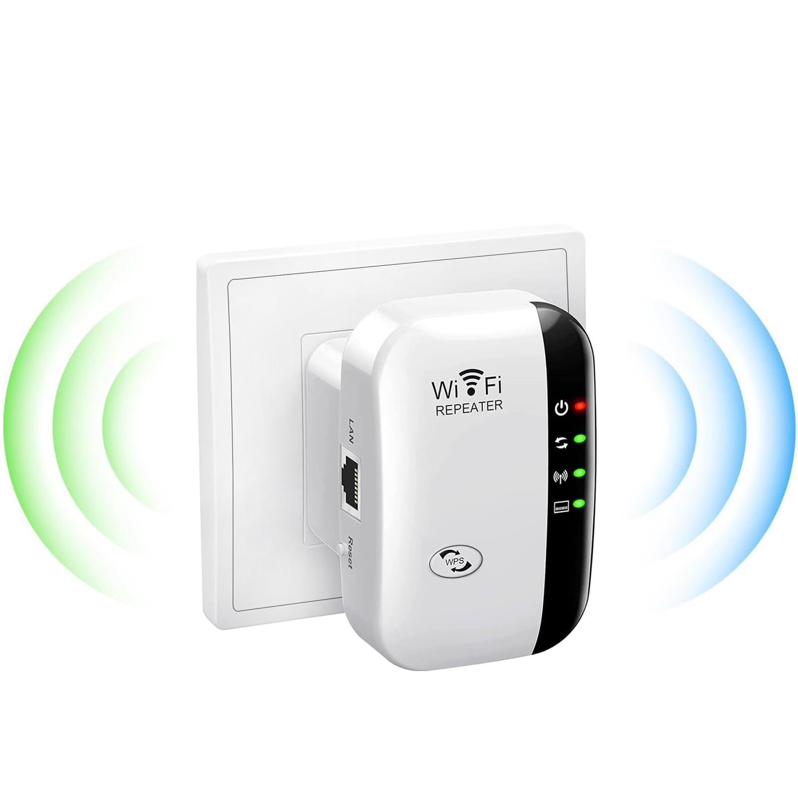 Amplificateur WiFi Puissant 300 Mbit/s, Répéteur WiFi 5000 sq.ft avec Ethernet et Mode Point d'accès, Amplificateur Inte