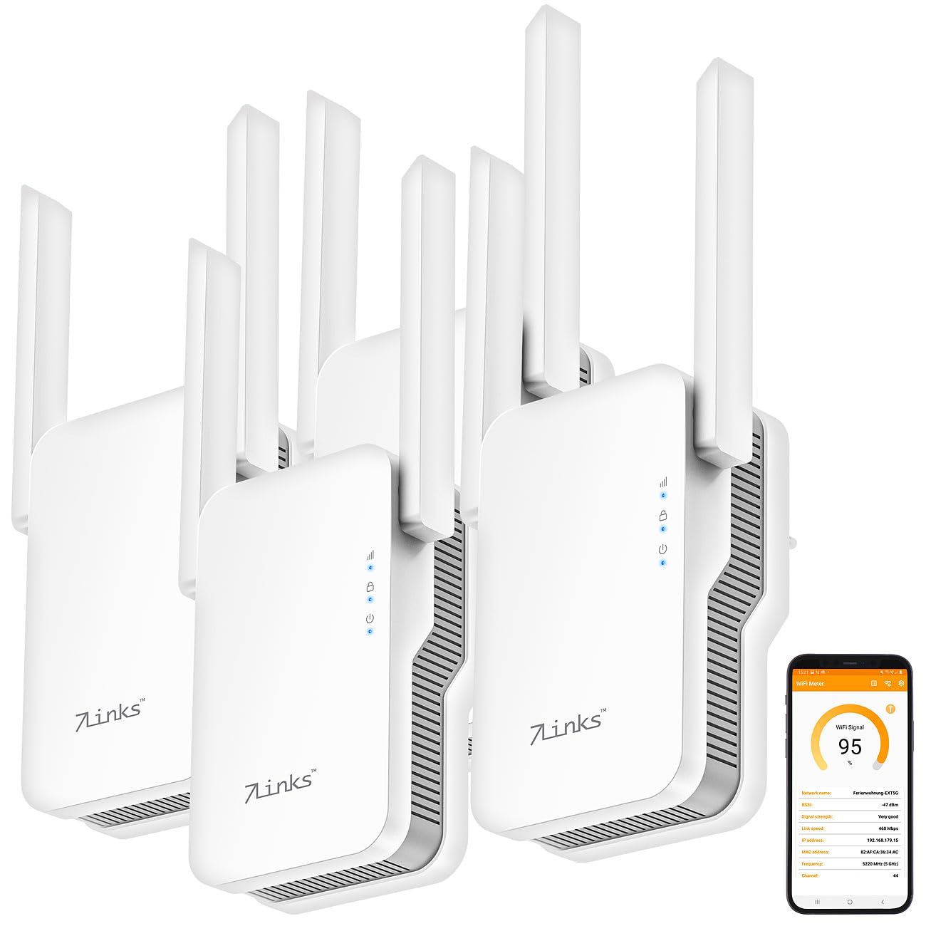 Répéteur Wi-Fi 6 Double Fréquence Mesh 3000 Mb/s WLR-3000.ax [7 links] pour Maison et Bureau