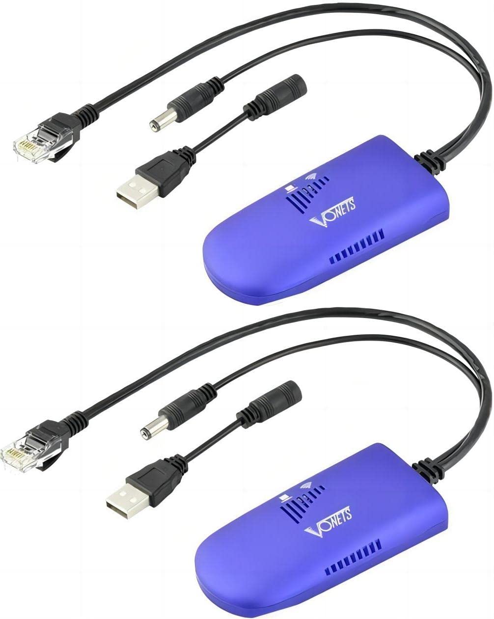 Vonets VAP11G-300 (2 unités) Étendue Wi-Fi |4GHz Pont WiFi / Répéteur / Adaptateur WiFi vers Ethernet avec 2 Ports RJ45 